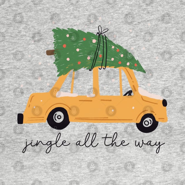 Hand Drawn Christmas Tree Car Funny by Culnaneandreas.Fashion